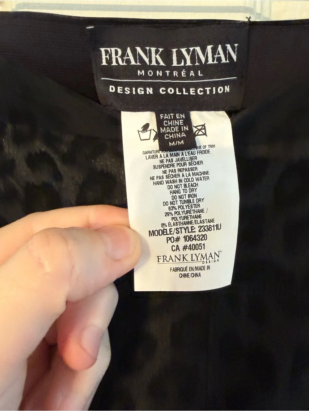 Frank Lyman Design Black Leopard Print Leggings